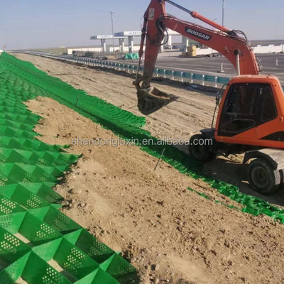 HDPE пластмассовая геоэлементная сетка для стабилизации склона расстояние сварки 330mm-1000mm