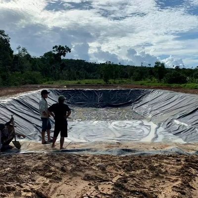 1.0 мм HDPE геомембрана для рыбных прудов ширина 1-6 м устойчивая к химическим веществам черная геомембрана