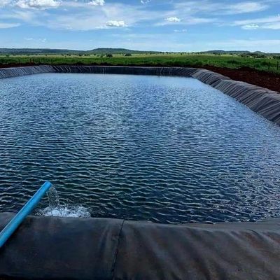 1.0 мм HDPE геомембрана для рыбных прудов ширина 1-6 м устойчивая к химическим веществам черная геомембрана